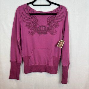Arizona Jean Company Pink Studded Y2K Sweatshirt‎ Size Large Deadstock